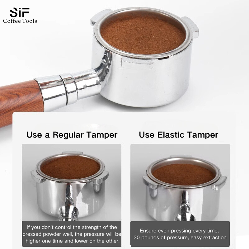 comparison of tamped vs untamped coffee grounds