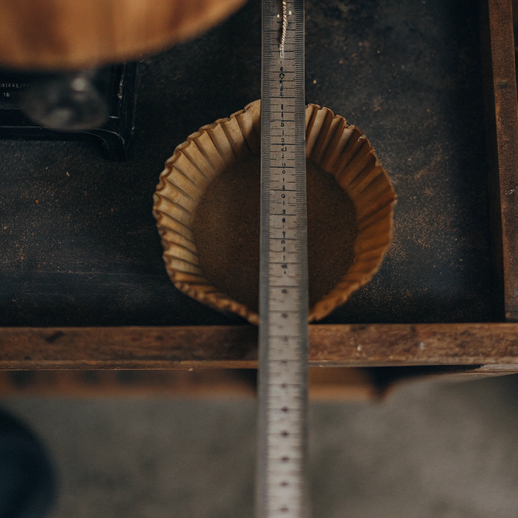 Measuring a flat #4 coffee filter with a ruler