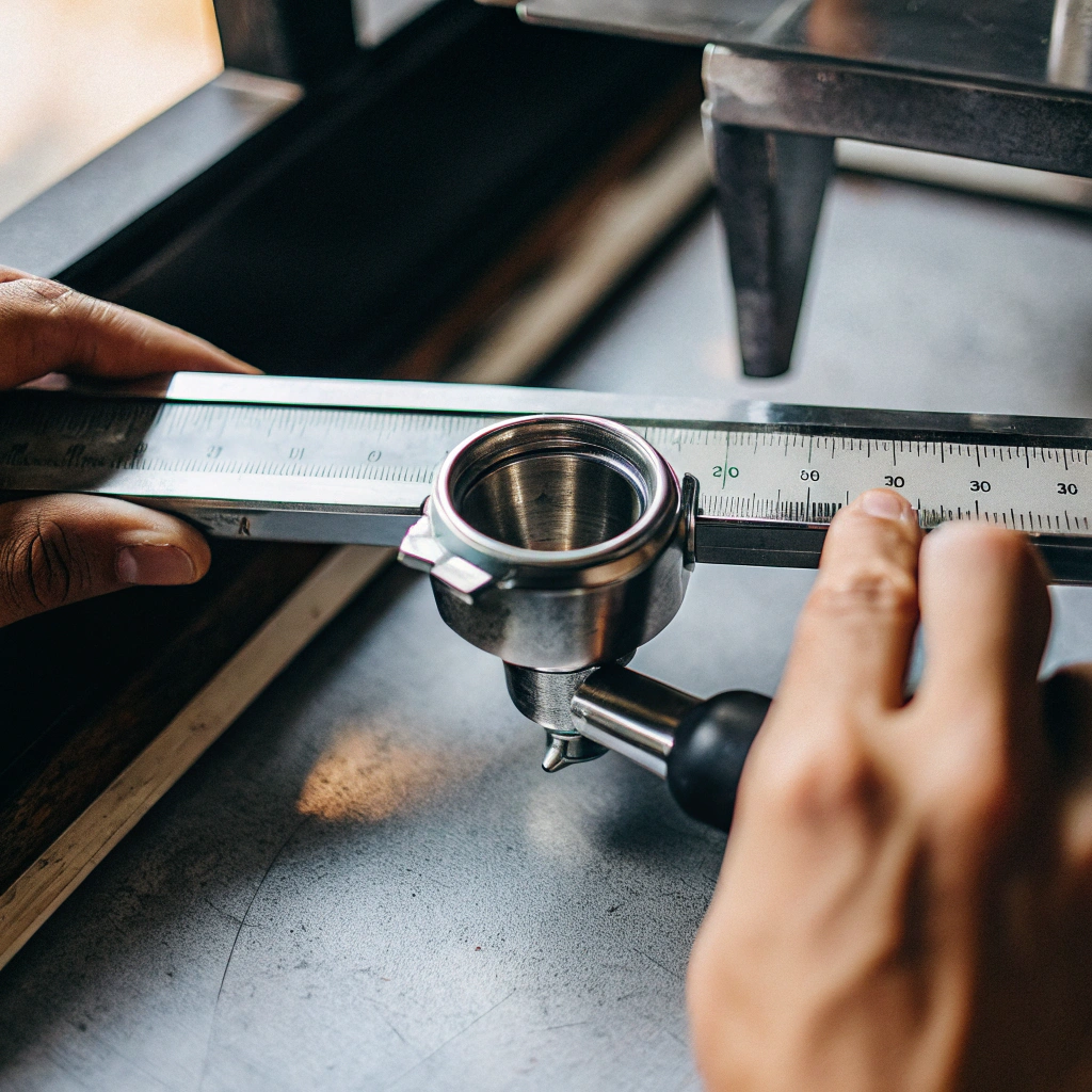 Measuring a portafilter basket diameter