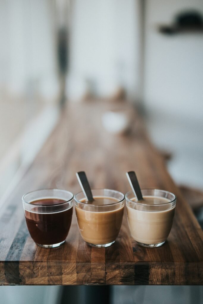 Three cups of double espresso shots