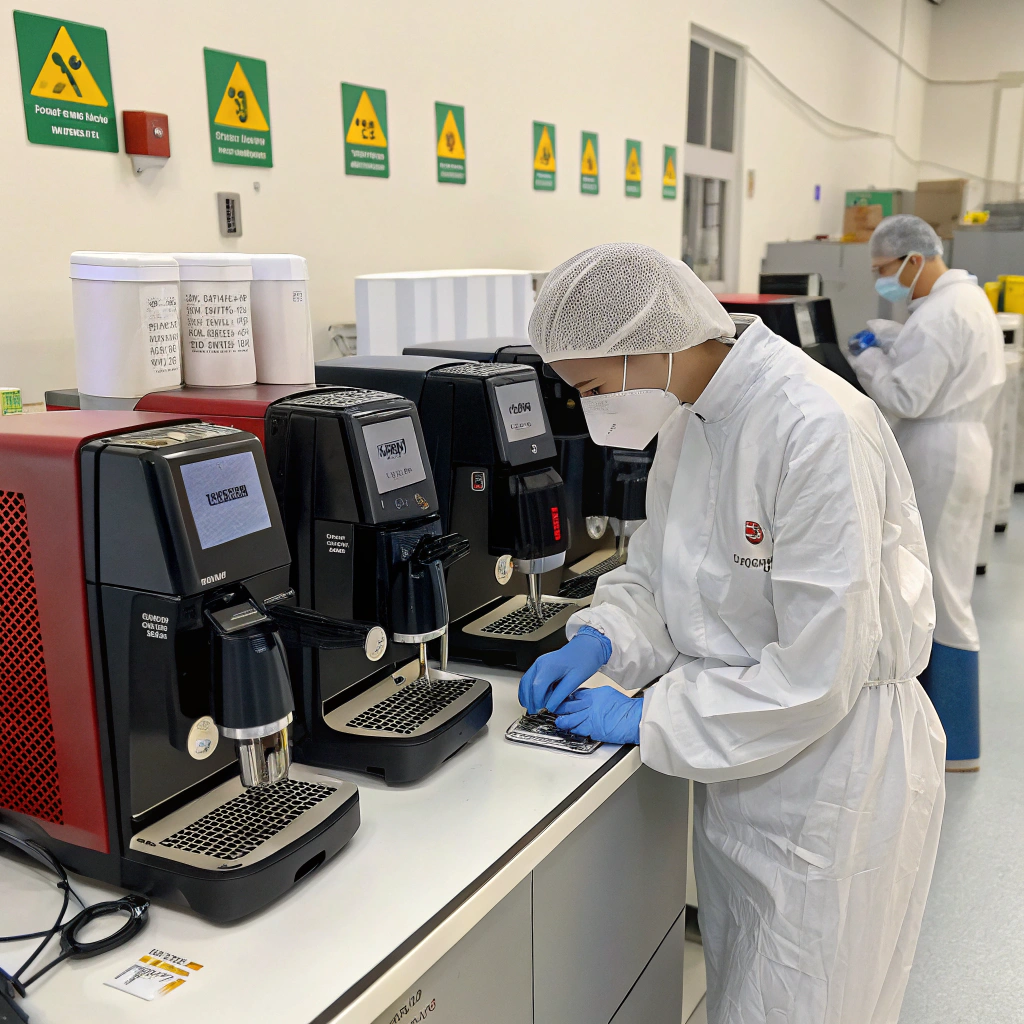 Safety testing of coffee machines