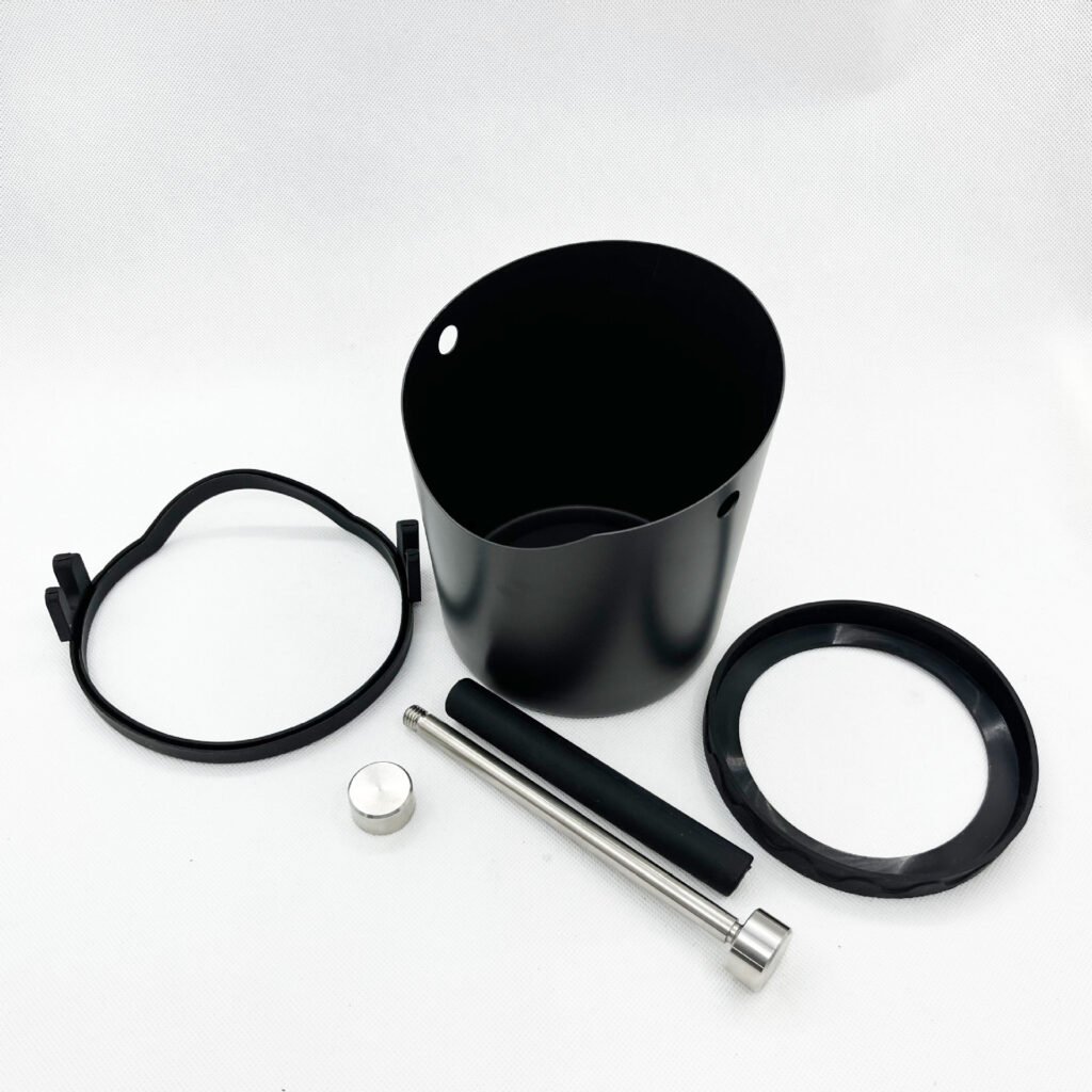 Exploded view of knock box components