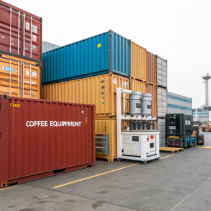 Coffee equipment shipping containers