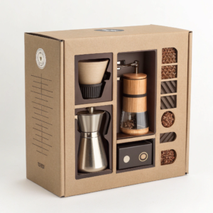 Custom corrugated packaging for coffee tools