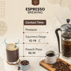 Coffee extraction temperature control showing precise brewing with thermometer
