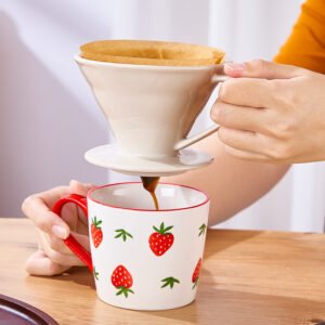 V60 coffee dripper with spiral ribs and 60-degree angle design