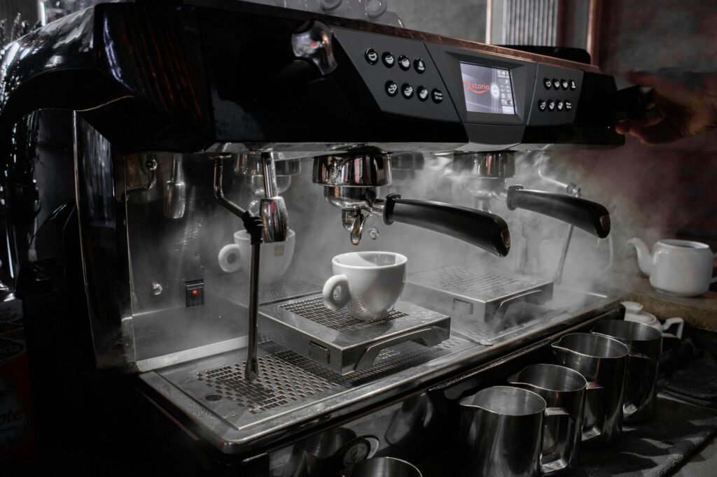 alt with coffee machine in cafe environment