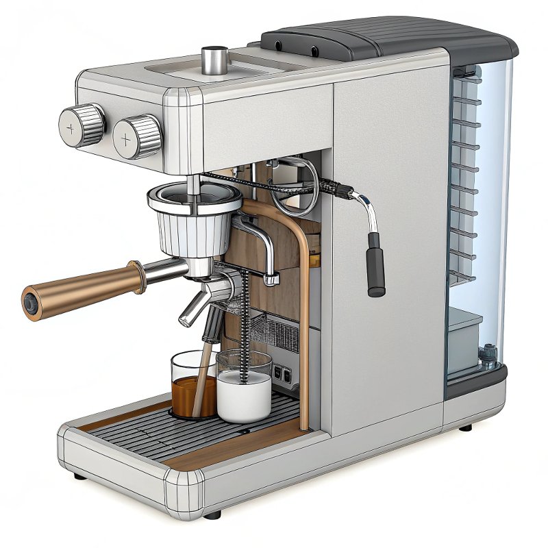 alt with coffee machine internal assembly