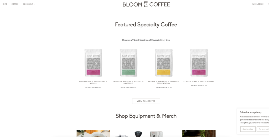 Bloom specialty coffee equipment