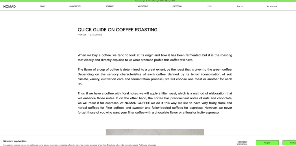 Nomad Coffee roasting operation